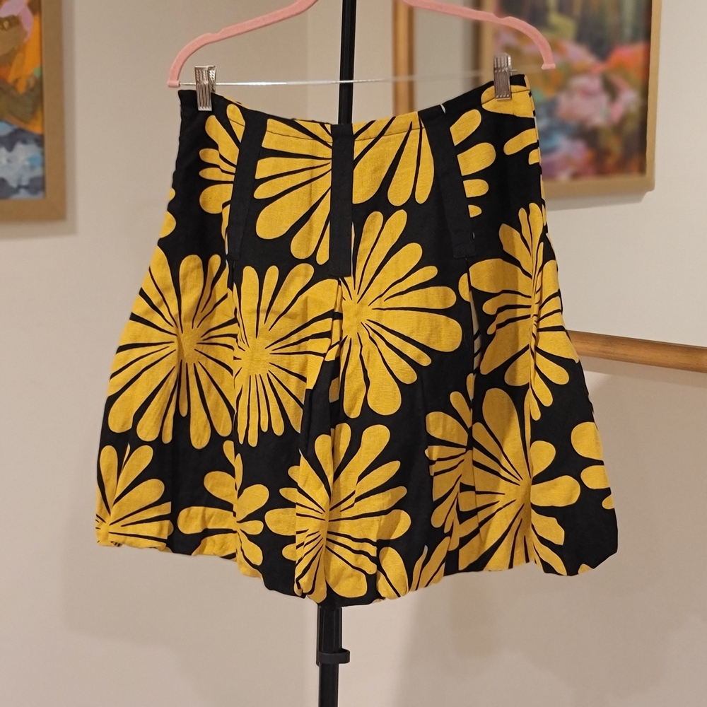 INC International Concepts Floral Linen Rayon Blend Bubble Skirt Size 6 - Picture 3 of 8